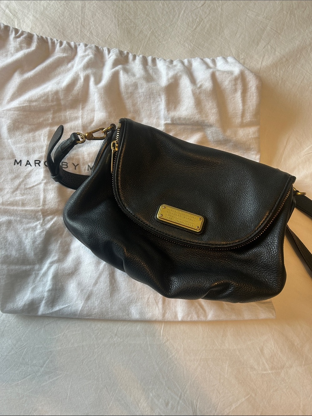 🚩MARC JACOBS Black Leather Crossbody Bag